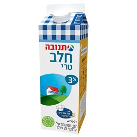 קרטון חלב תנובה 3%